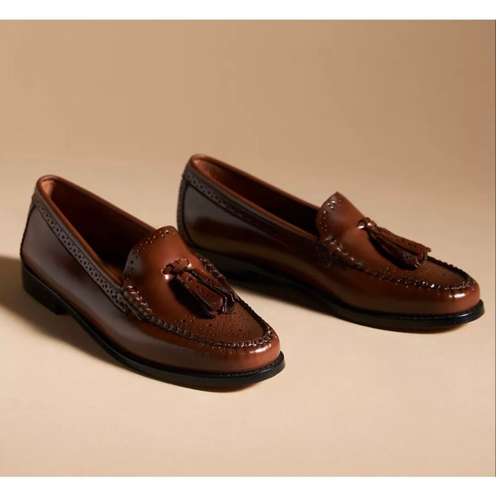 G.H.BASS Estelle Tassel Flats in Cognac Color Size 8.5